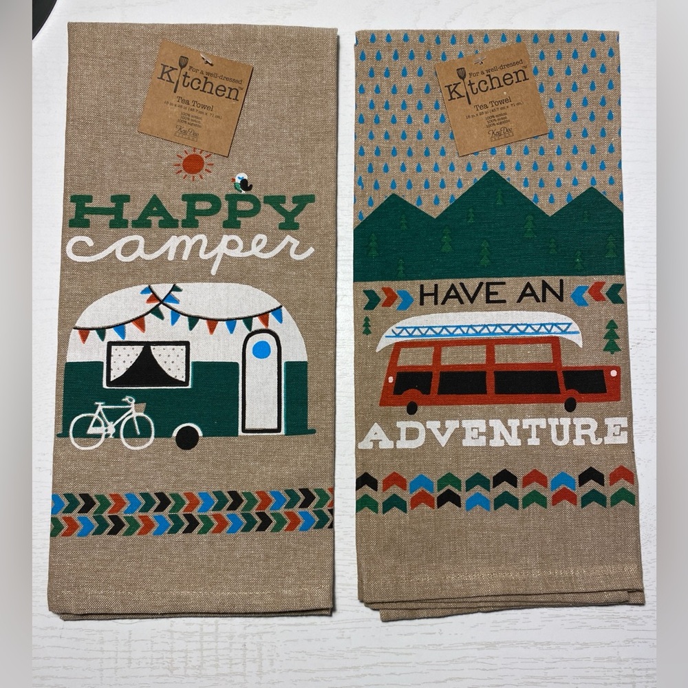 Kay Dee Designs Happy Camper & Have An Adventure Tea Towels
